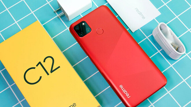 review điện thoại Realme C12 thiết kế