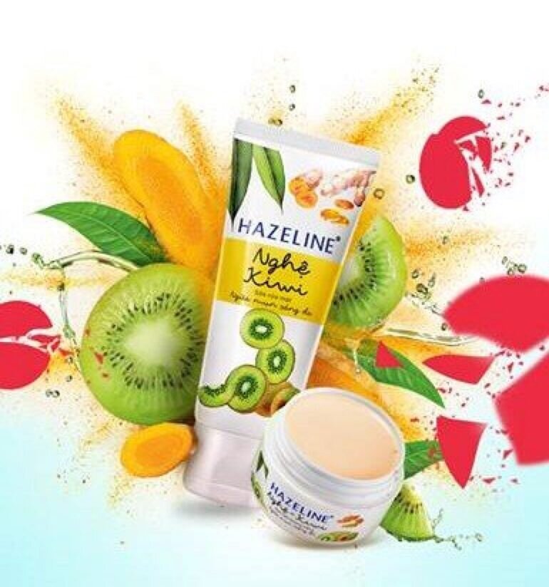 Combo sữa rửa mặt Hazeline nghệ kiwi và kem dưỡng