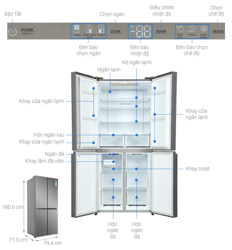 Tủ lạnh Casper RM-520VT 462L