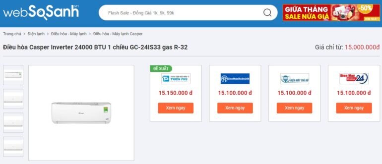 điều hòa 24000BTU Casper GC-24IS33