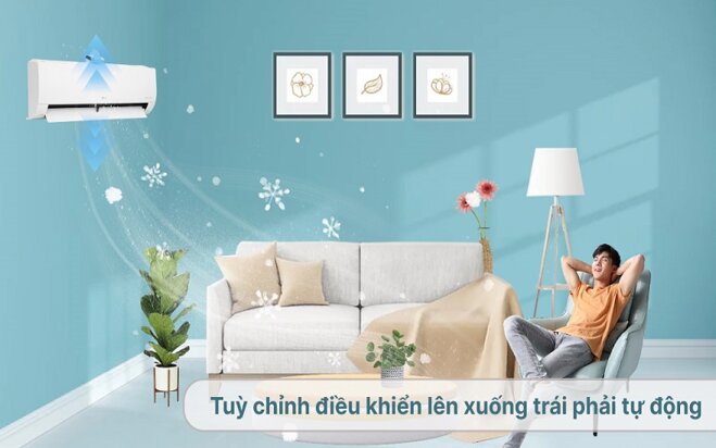 điều hòa LG V10APFP có tính năng đảo gió 4 chiều tự động