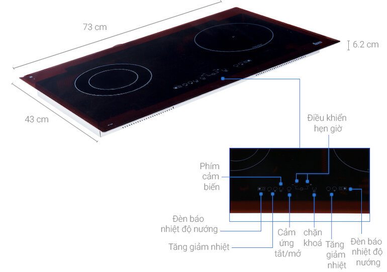 Bếp âm Teka IR 720 với chức năng hẹn giờ nên không cần phải mất thời gian canh chừng.