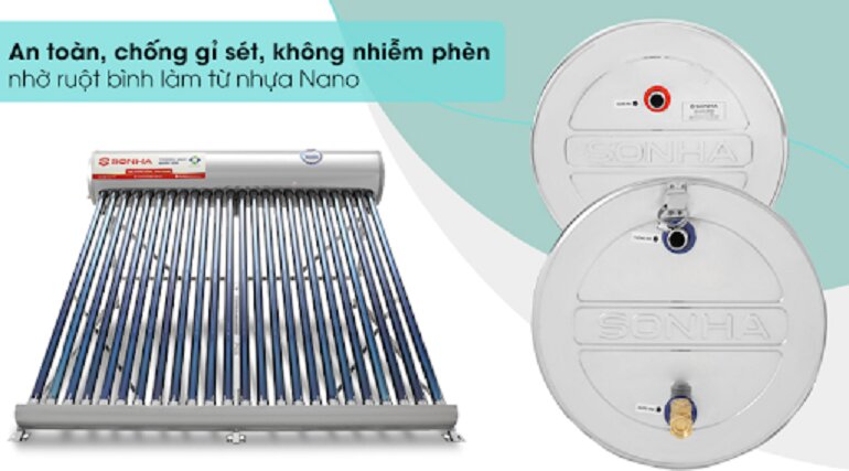 Ưu nhược điểm của máy nước nóng năng lượng mặt trời Sơn Hà 240 lít Nano 58-240