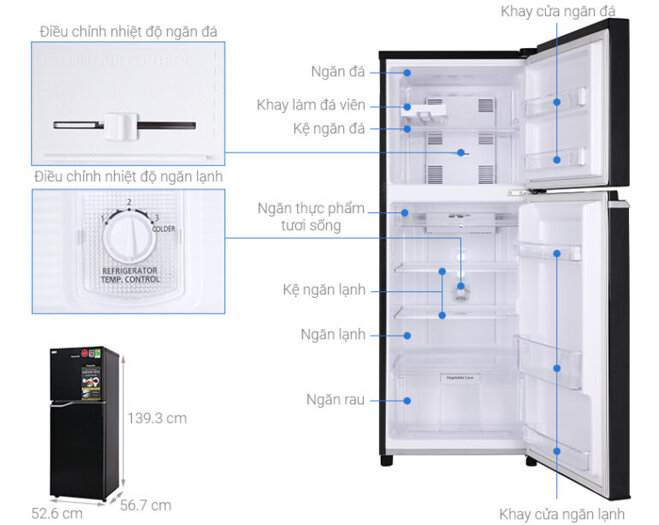 Tủ lạnh Panasonic Inverter 188 lít NR-BA229PKVN - Giá tham khảo: 6.350.000 vnd