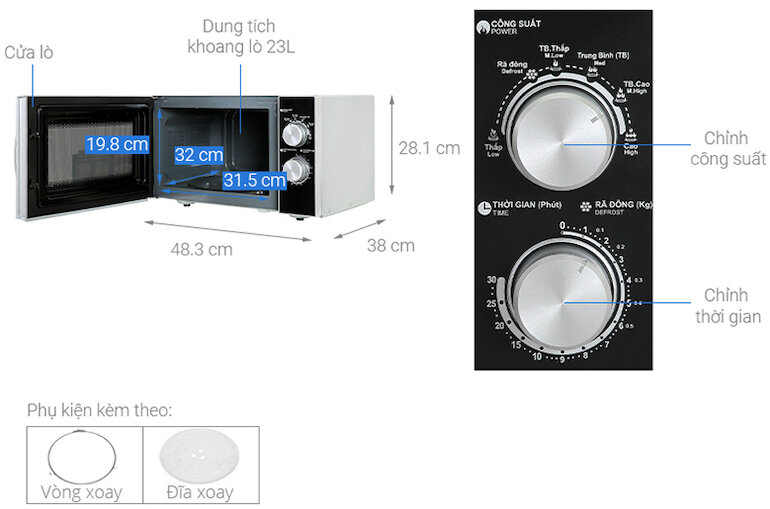 Lò vi sóng SHARP R31A2VN-S có những đặc điểm nổi bật nào?