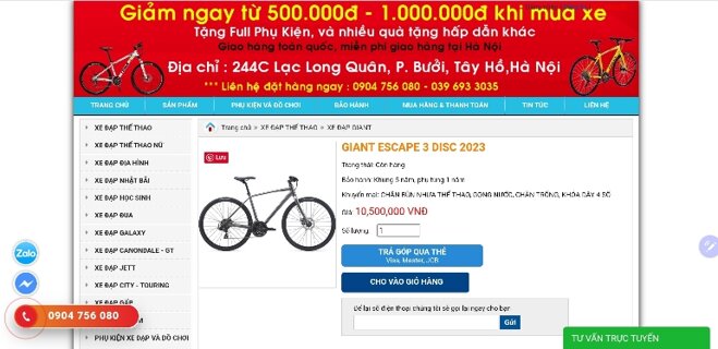 địa chỉ mua xe đạp uy tín 