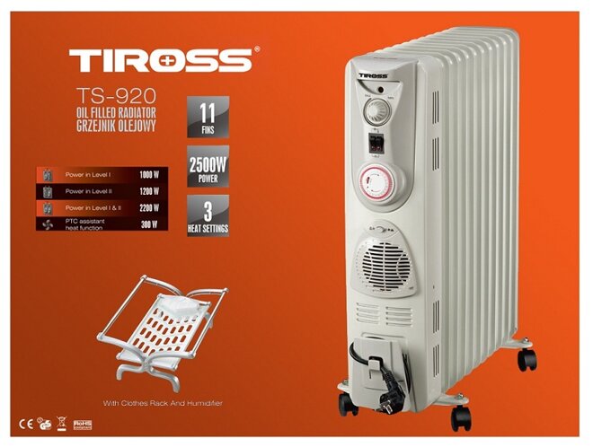 Máy sưởi dầu Tiross 11 thanh sưởi TS920