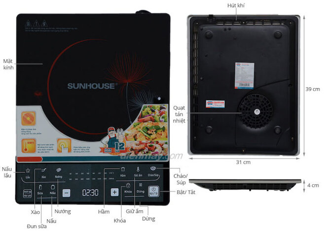 Tính năng của bếp từ Sunhouse SHD6862 