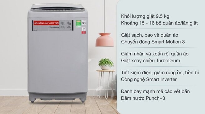 Máy giặt LG Inverter 9.5 kg T2395VS2W