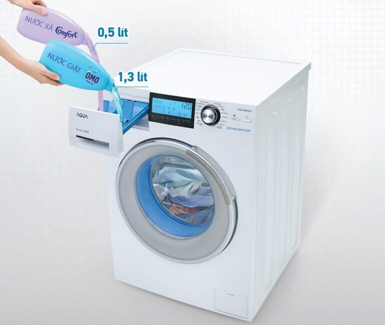 ngăn chứa nước xả của máy giặt aqua