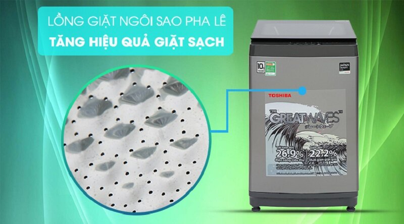 Giá máy giặt Toshiba AW-UK1150HV chỉ còn 5,5 triệu đồng, chất lượng vẫn rất ổn!