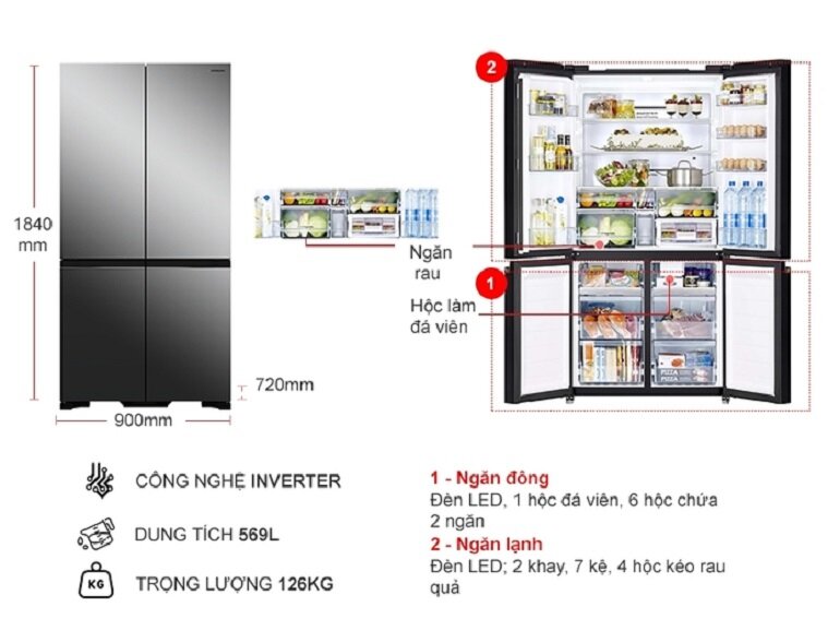 Đánh giá tủ lạnh Hitachi R-WB640VGV0X về tính năng nổi bật