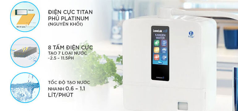 Chất lượng nước máy lọc nước Kangen Leveluk K8 tạo ra