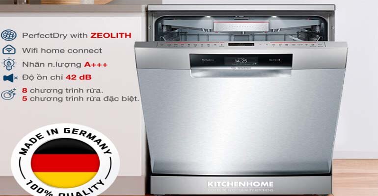 Dòng máy rửa bát đang sở hữu nhãn năng lượng A +++ Máy rửa bát Bosch serie 8