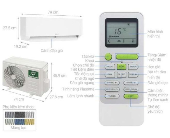 Các thiết bị điều hòa Nagakawa NIS-C09R2T28