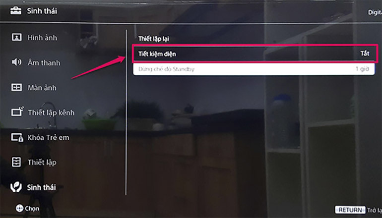 4 bước kích hoạt tính năng tiết kiệm điện trên smart tivi Sony 2018