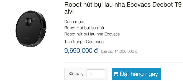 Robot hút bụi lau nhà Ecovacs Deebot T9 aivi