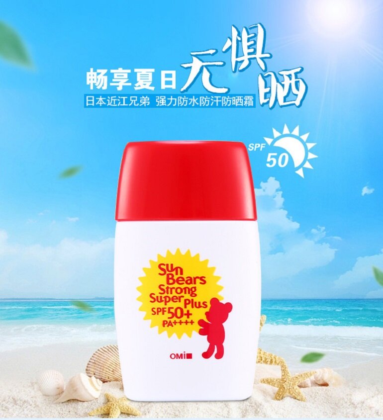 Review về kem chống nắng Omi Sun Bear của Nhật Bản