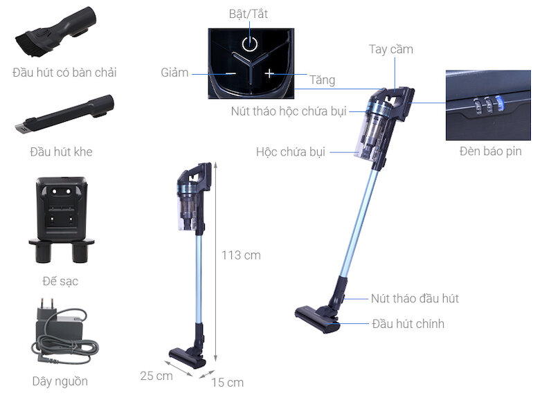 Ưu điểm của máy hút bụi không dây Samsung