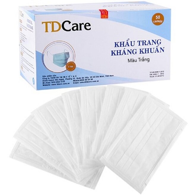 hộp khẩu trang y tế màu trắng 50 cái