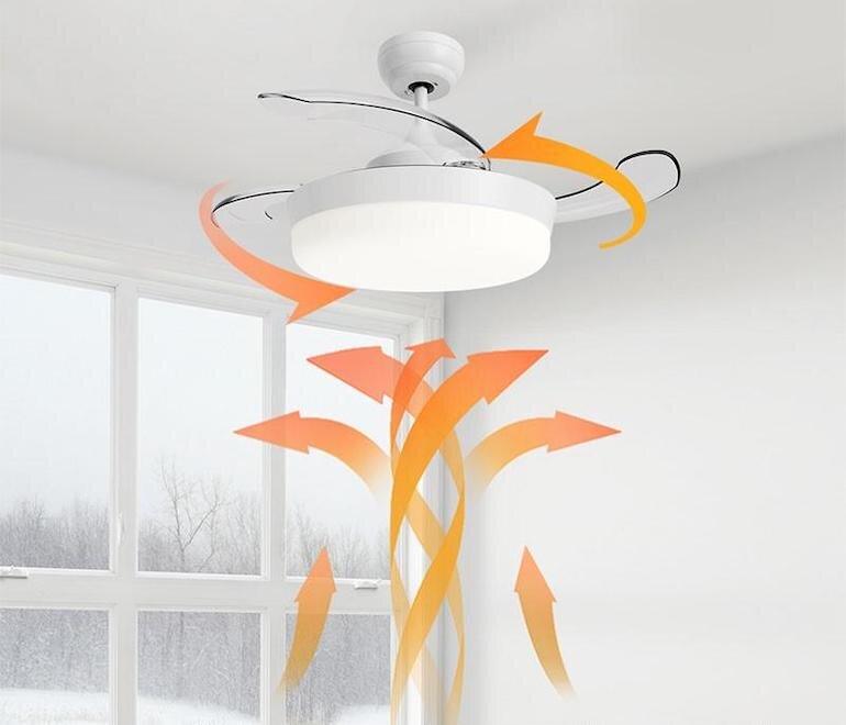 Quạt trần Xiaomi Yeelight C900 thiết kế độc đáo bởi sự tích hợp hoàn hảo giữa cả hai chức năng đèn trần và quạt trần.
