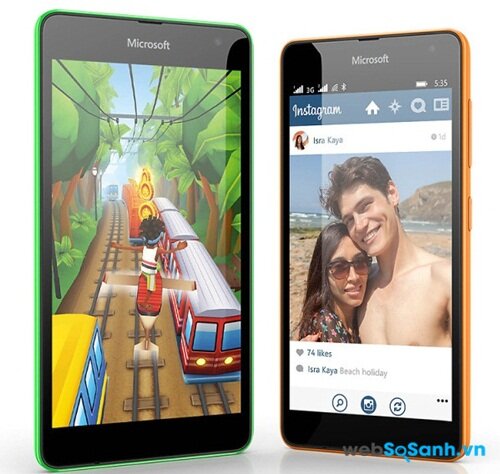 Mọi thao tác dễ dàng với màn hình lớn 5 inch của Lumia 535