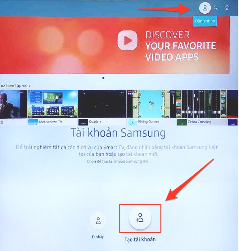 Hướng dẫn tạo tài khoản Account để tải về nhiều ứng dụng miễn phí trên smart tivi Samsung 