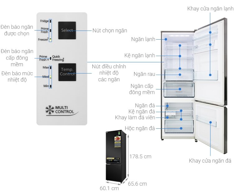 Tủ lạnh Panasonic 322 lít với thiết kế hiện đại, sang trọng nổi bật không gian nội thất của gia đình bạn