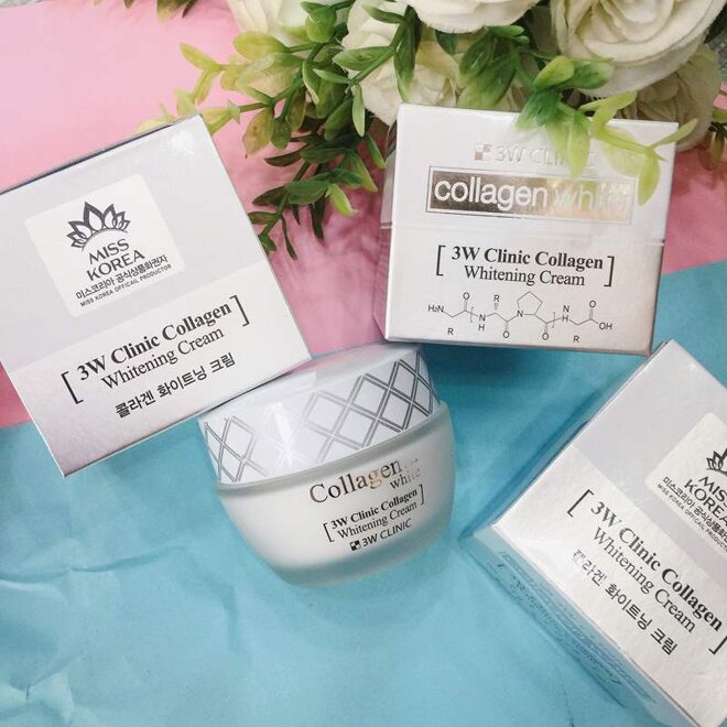 Kem dưỡng da tinh chất collagen 3W Clinic Collagen Whitening Cream 