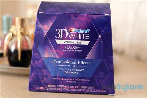 Miếng dán trắng răng Crest 3D White Luxe Professional Effects Whitestrips
