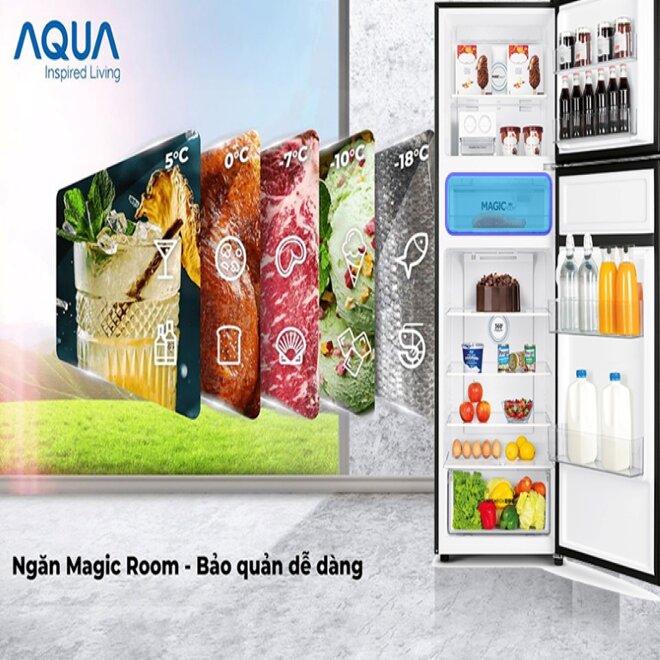 Tủ lạnh Aqua Inverter 312 Lít AQR-T359MA(GB)