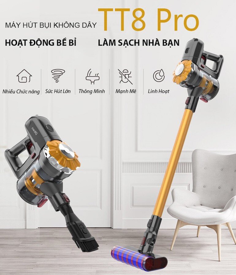 Máy hút bụi không dây Dibea TT8 Pro