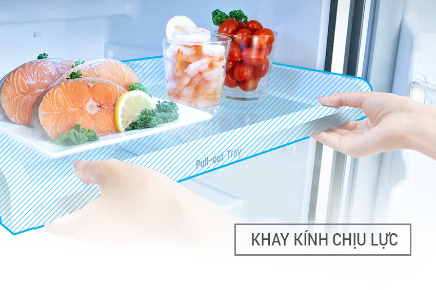 Hệ thống khay kệ chất liệu kính cường lực an toàn, bền bỉ