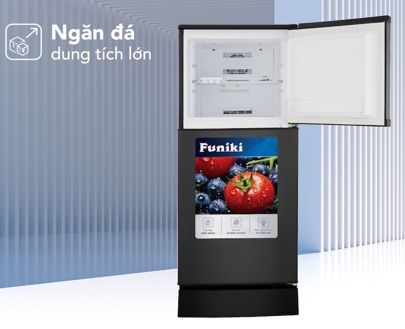 Tủ lạnh Funiki FR-132CI.1 sở hữu tổng dung tích là 126 lít