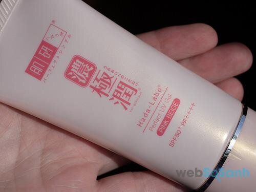 Review kem chống nắng Hada Labo Perfect UV Gel Pink Beige SPF50 PA++++
