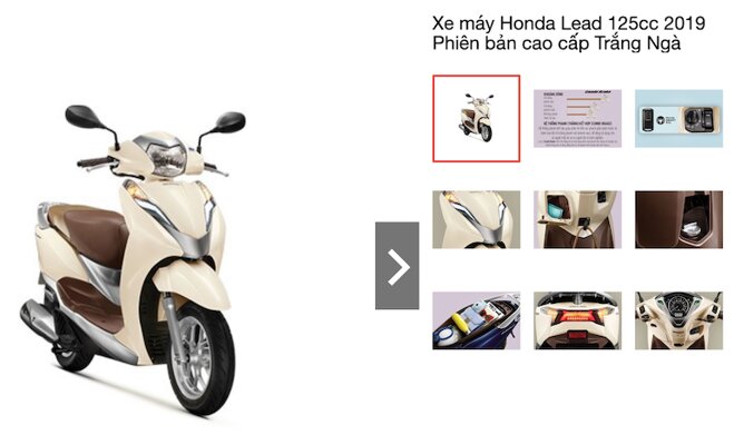 Xe máy Honda Lead 125cc 2019 Phiên bản cao cấp Trắng Ngà