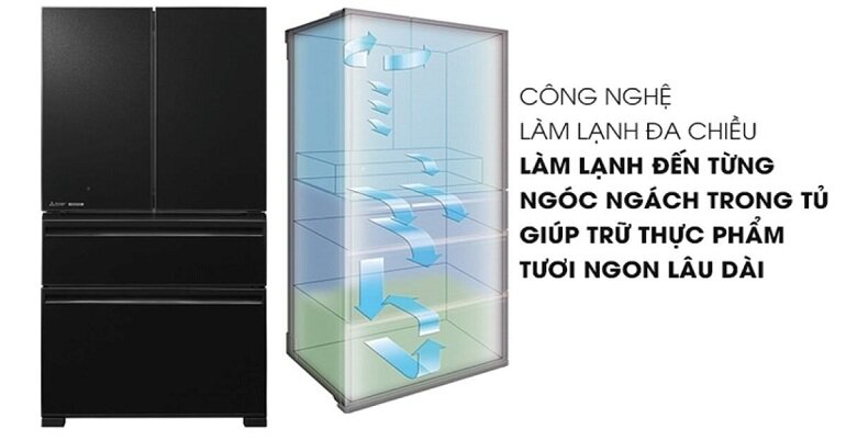 Làm lạnh toàn bộ các ngăn chứa trong tủ