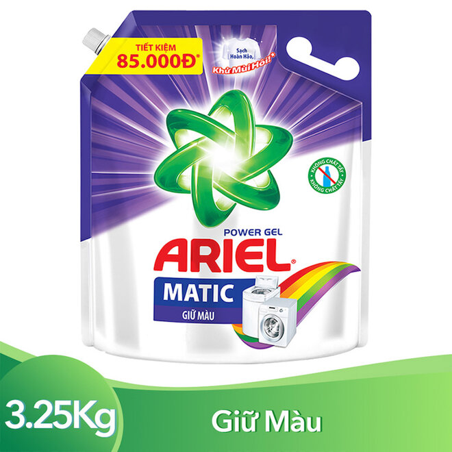 Nước giặt Ariel Matic giữ màu túi 3.25kg có tốt không?