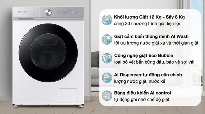 máy giặt Samsung cửa ngang 12kg WD12BB944DGHSV