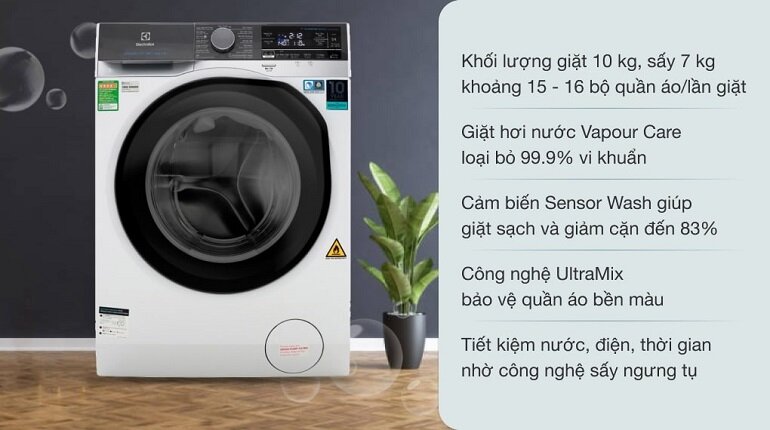 Top 3 máy giặt sấy Electrolux Inverter 10 kg hiện nay