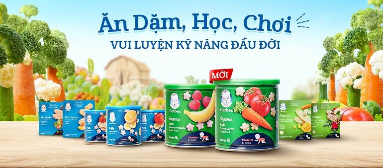 Bánh ăn dặm Gerber Organic đến từ thương hiệu Gerber