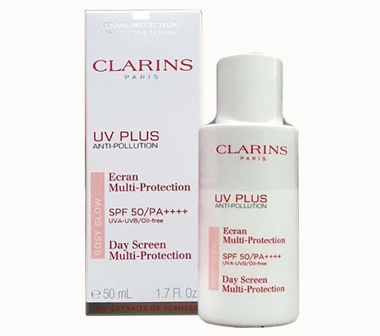 Kem chống nắng Clarins Rosy Glow UV Plus SPF 50 Màu Hồng