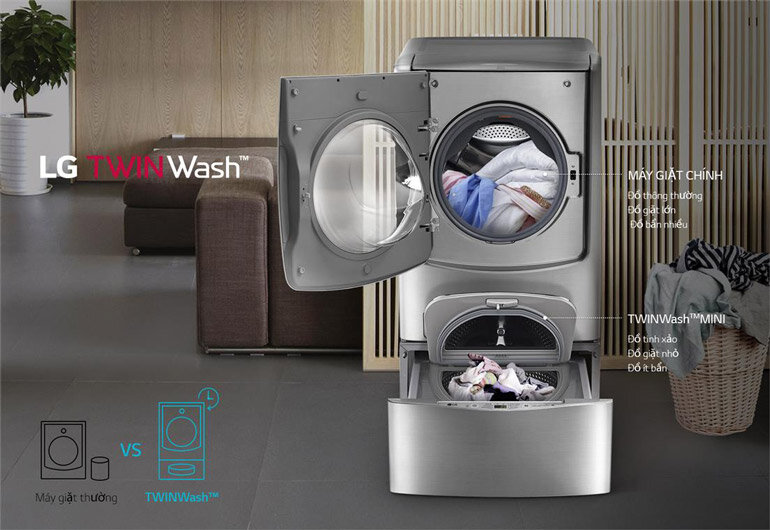 Một số thông tin về máy giặt lồng đôi LG Twin WashF2721HTTV & T2735NWLV
