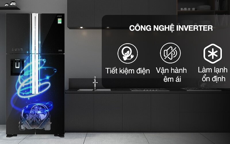 Tủ lạnh Hitachi Inverter 540 lít R-FW690PGV7X tích hợp công nghệ Inverter kết hợp cảm biến nhiệt Eco