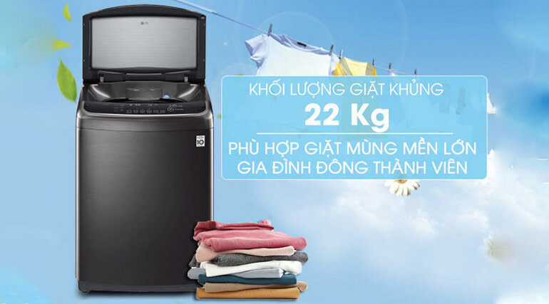 Máy giặt LG 22kg TH2722SSKA dùng cho gia đình từ 7 người trở lên
