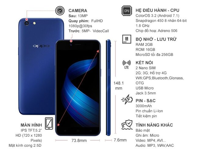 Oppo A71K 2018 có khả năng tự động nhận diện khuôn mặt để lấy nét nhanh