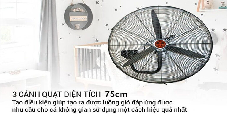 Quạt treo tường công nghiệp Yanfan T30CN hoạt động với công suất lên đến 230W quạt treo tường công nghiệp Yanfan