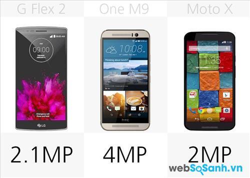 So sánh độ phân giải camera trước của G Flex 2, One M9, Moto X