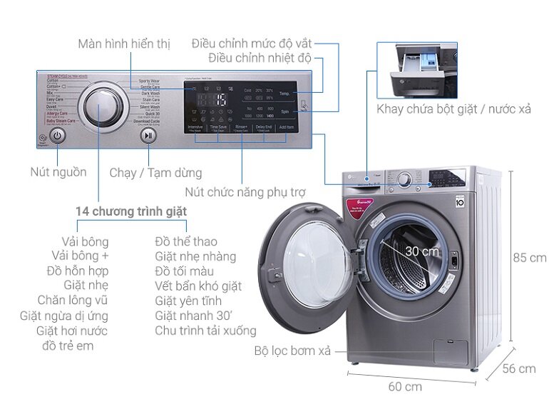 máy giặt lg 8kg