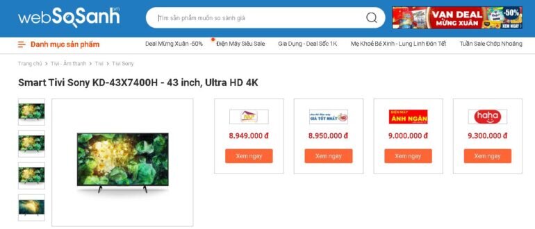 Android tivi Sony 4K 43 inch KD-43X7500H - Giá rẻ nhất: 8.949.000 vnđ